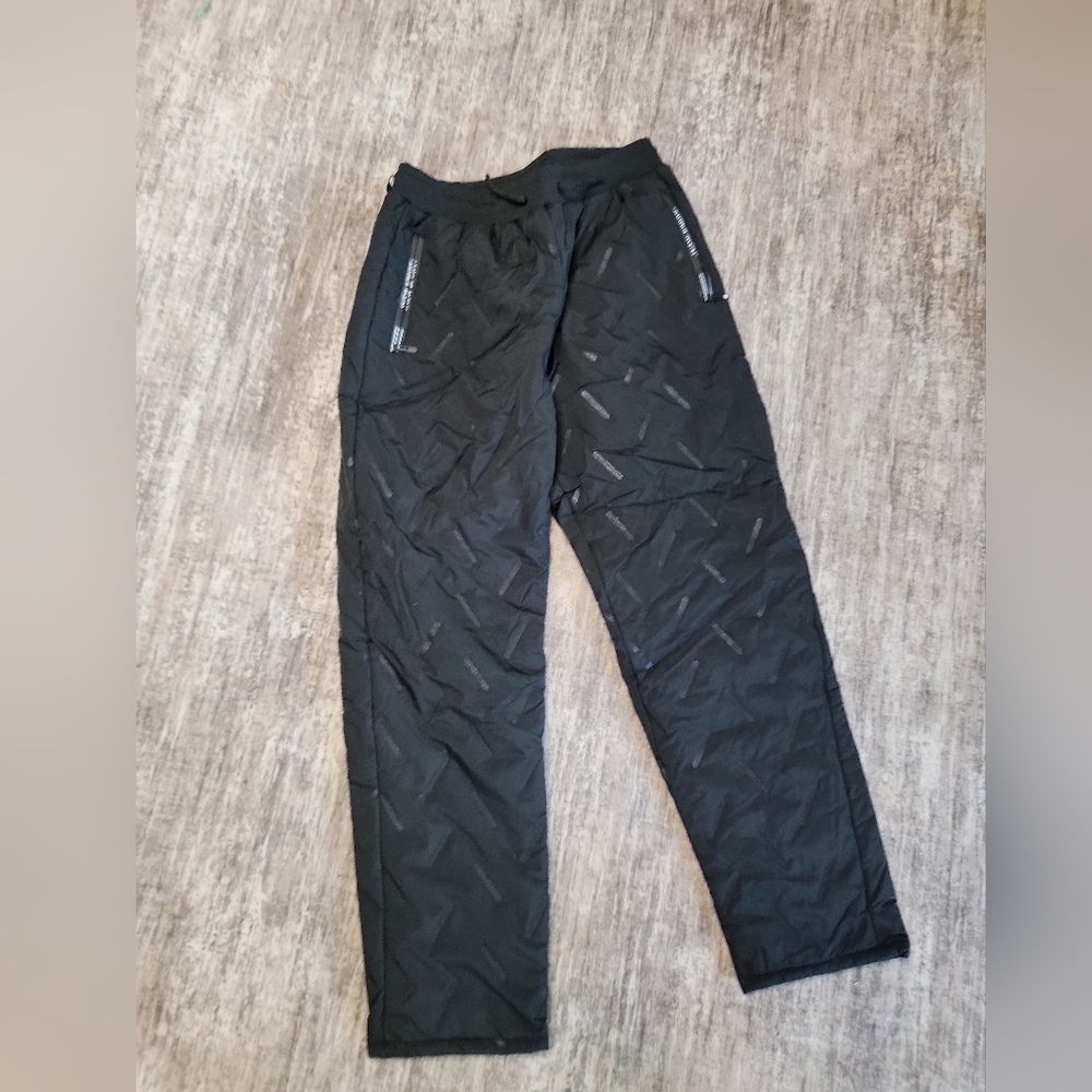 Men's Black Ski Oants Faux Fur Lined Mountain Ski Resort Vacation Wer Euc